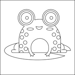 children's educational game. logical tasks. coloring book. frog