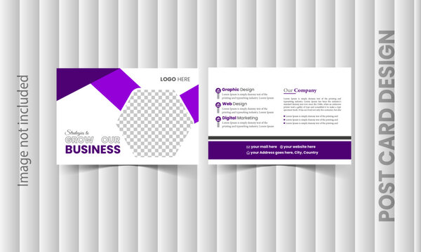 Modern and attractive business corporate post card design template