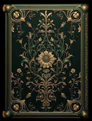 Gilded Green Book Covers,Printable Decorative Gilded Book Covers,KDP Cover Template
