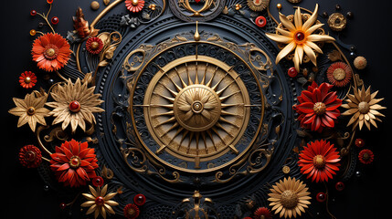 Obraz premium A_symmetrical_mandala_design_with_intricate