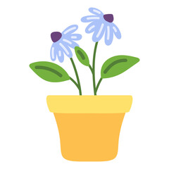 Flowers and Plant pots. illustration vector