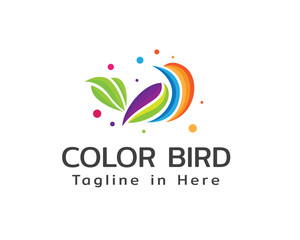 Fototapeta na wymiar abstract colorful bird logo icon symbol design template illustration inspiration