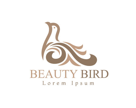 beauty bird ornate flower fashion logo icon symbol design template illustration inspiration
