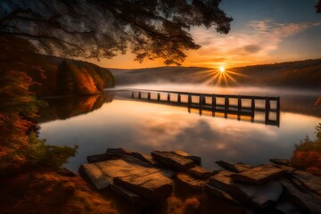 Sunrise at Shaggers Inn Dam in Clearfield County,Pennsylvania
