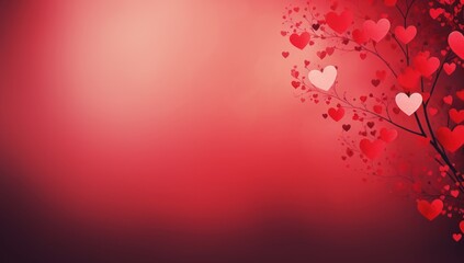 Obraz na płótnie Canvas Glowing red hearts on a dark background