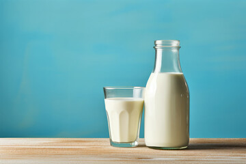 milk on color background