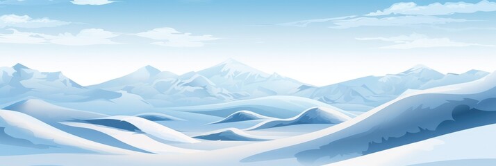 Fototapeta premium snow hills landscape and blue sky illustration photo Winter snowdrift background.