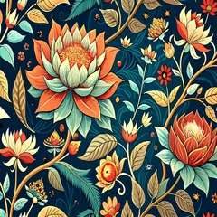 Fotobehang flower fabric pattern © tiks