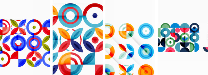 Round geometric elements and circles in background design for wallpaper, business card, cover, poster, banner, brochure, header, website