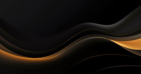 Abstract dark luxury black wave geometric black gradient A little bit of orange, green, red, blue. - obrazy, fototapety, plakaty