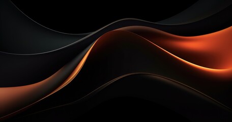 Abstract dark luxury black wave geometric black gradient A little bit of orange, green, red, blue.