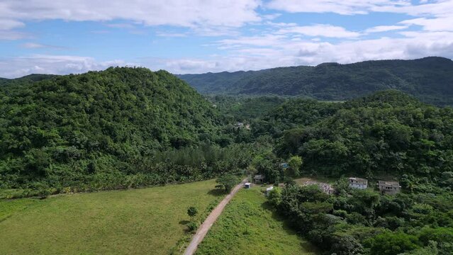 Jamaican Mountains Aerial Footage 4k