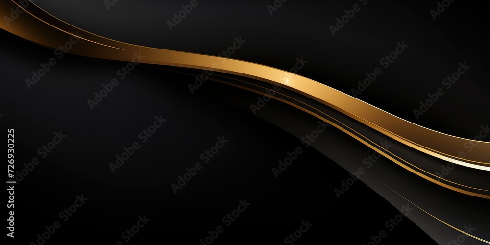 Poster gold line black luxury abstract background overlap layers on dark space effect decoration. graphic d