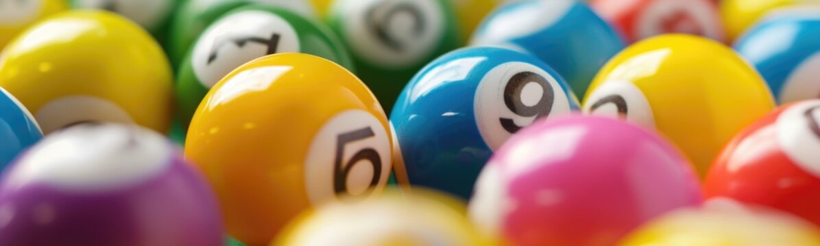 There are many colorful numbers on a lotto game