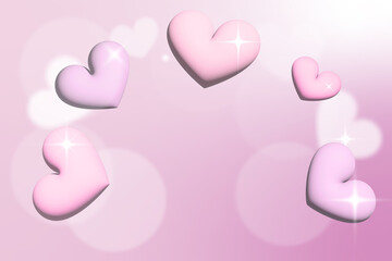 3D gradient heart template background