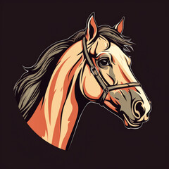 Logo illustration, vector, simple, Horse --no text --chaos 30 --style raw --stylize 250 Job ID: bddd63be-29b8-489e-b626-80f4bd54bbaf