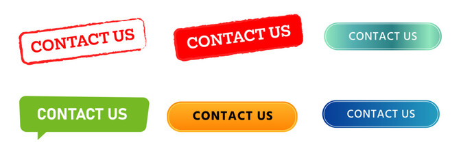 Fototapeta premium contact us rubber stamp speech bubble and button sign call or message communication