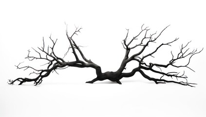 Dry trees on a white background