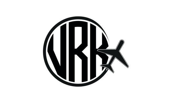 VRK three initial letter circle tour & travel agency logo design vector template. hajj Umrah agency, abstract, wordmark, business, monogram, minimalist, brand, company, flat, tourism agency, tourist