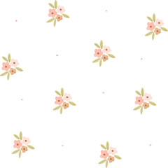 Cute Flower seamless pattern. Transparent background. flower illustration