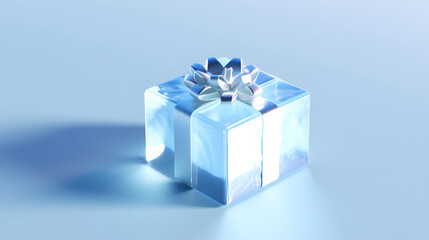 a gift box illustration background, metallic feel, delicate texture, gradient, frosted glass,