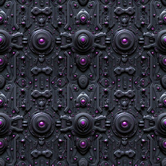 Futuristic Alien Technology: Abstract Mechanical Patterns for Spaceship Interiors. Seamless Repeatable Background.