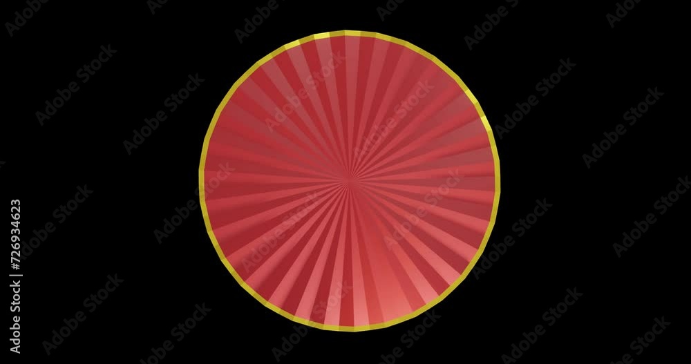 Poster animation of chinese red and gold pattern with copy space on black background