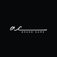 AC letter beauty handwriting vector logo. 
