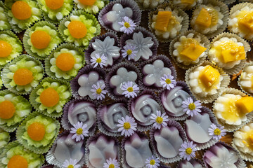 candy flowers on the table