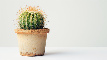 minimalist cactus pot decoration, white background, Ai Generated Images