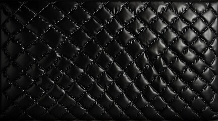 Premium luxury black leather surface texture background from Generative AI