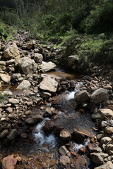 top view of stream in a rocky terrain
