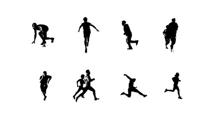 vector illustration of running athlete silhouette