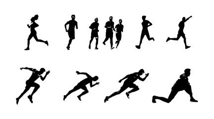 vector illustration of running athlete silhouette