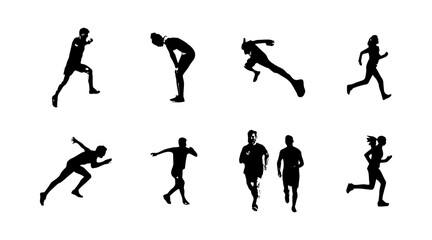 vector illustration of running athlete silhouette