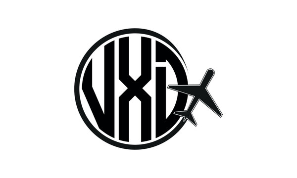 VXD three initial letter circle tour & travel agency logo design vector template. hajj Umrah agency, abstract, wordmark, business, monogram, minimalist, brand, company, flat, tourism agency, tourist