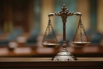 antique scales of justice copy space