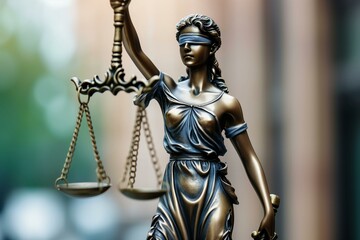 Fototapeta premium Legal battle justice statue 