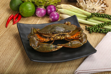 Delicous fresh raw uncooked crab