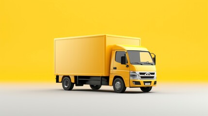 Cargo delivery truck on plain background, ecommerce delivery transportation concept