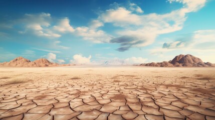 Fototapeta na wymiar Dry and cracked earth in the desert. Global warming concept.