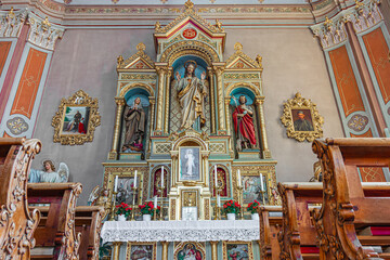 The chapel dedicated to the Sacred Heart of Jesus. Parish Church of Saint Ulrich in Ortisei. South Tyrol, Italy