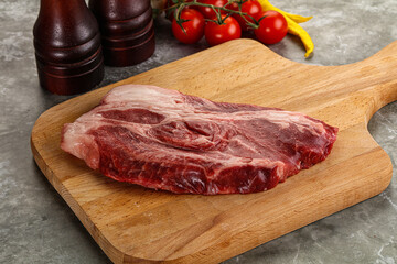 Raw beef chuck roll steak