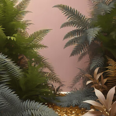 backgrounds with botanical ferns and leaves