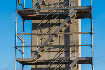 Scaffolding systems on cement tower for construction business