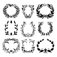 wreath svg, wreath png, wreath frame, frame svg, frame illustration, wreath illustration, frame, vector, vintage, floral, design, decoration, pattern, ornament, border, illustration, flower, ornate, a