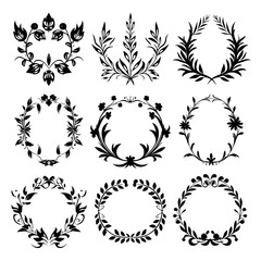 wreath svg, wreath png, wreath frame, frame svg, frame illustration, wreath illustration, frame, vector, vintage, floral, design, decoration, pattern, ornament, border, illustration, flower, ornate,