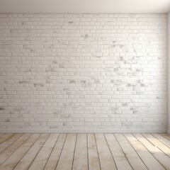 Empty Room With Brick Wall and Wooden Floor