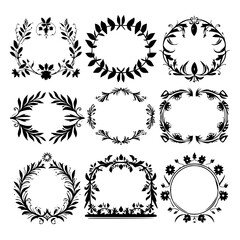 wreath svg, wreath png, wreath frame, frame svg, frame illustration, wreath illustration, frame, vector, vintage, floral, design, decoration, pattern, ornament, border, illustration, flower, ornate,