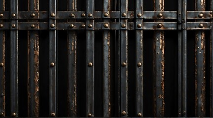 White metal railings on plain black background from Generative AI